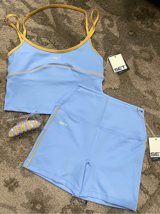 SET Active Tops - Set Active | SET! Lux Baseline Tank + Pipe Shorts + Stripe Claw Clip In RODEO